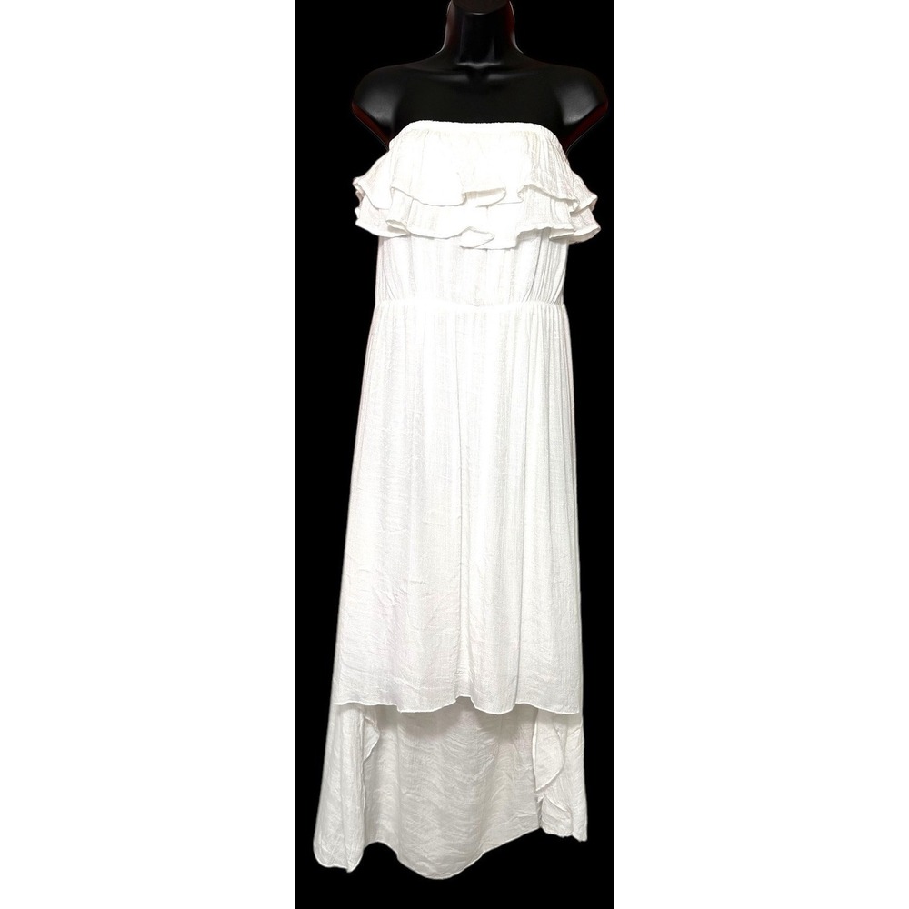 New Look White Off-Shoulder Layered Lined Ruffle Dress Boho Beach Plus Size 2X